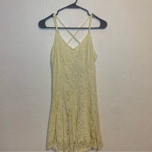 NWT AMERICAN EAGLE Dress Lace Medium Cream Spaghetti Strap